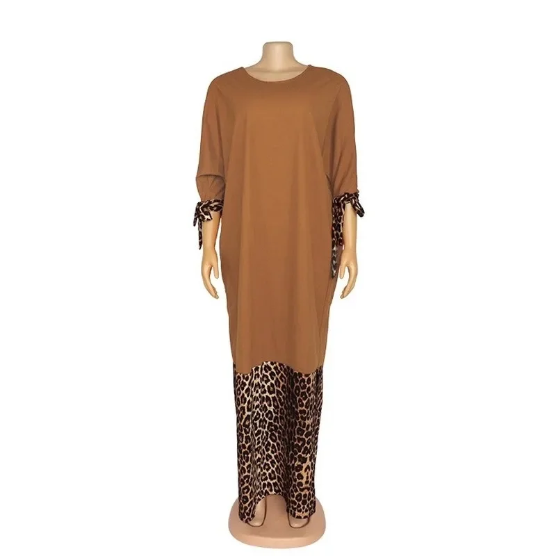 New african dresses for women bazin riche getzner 2020  africa leopard print red dress sexy robe africaine ankara Moslem dress