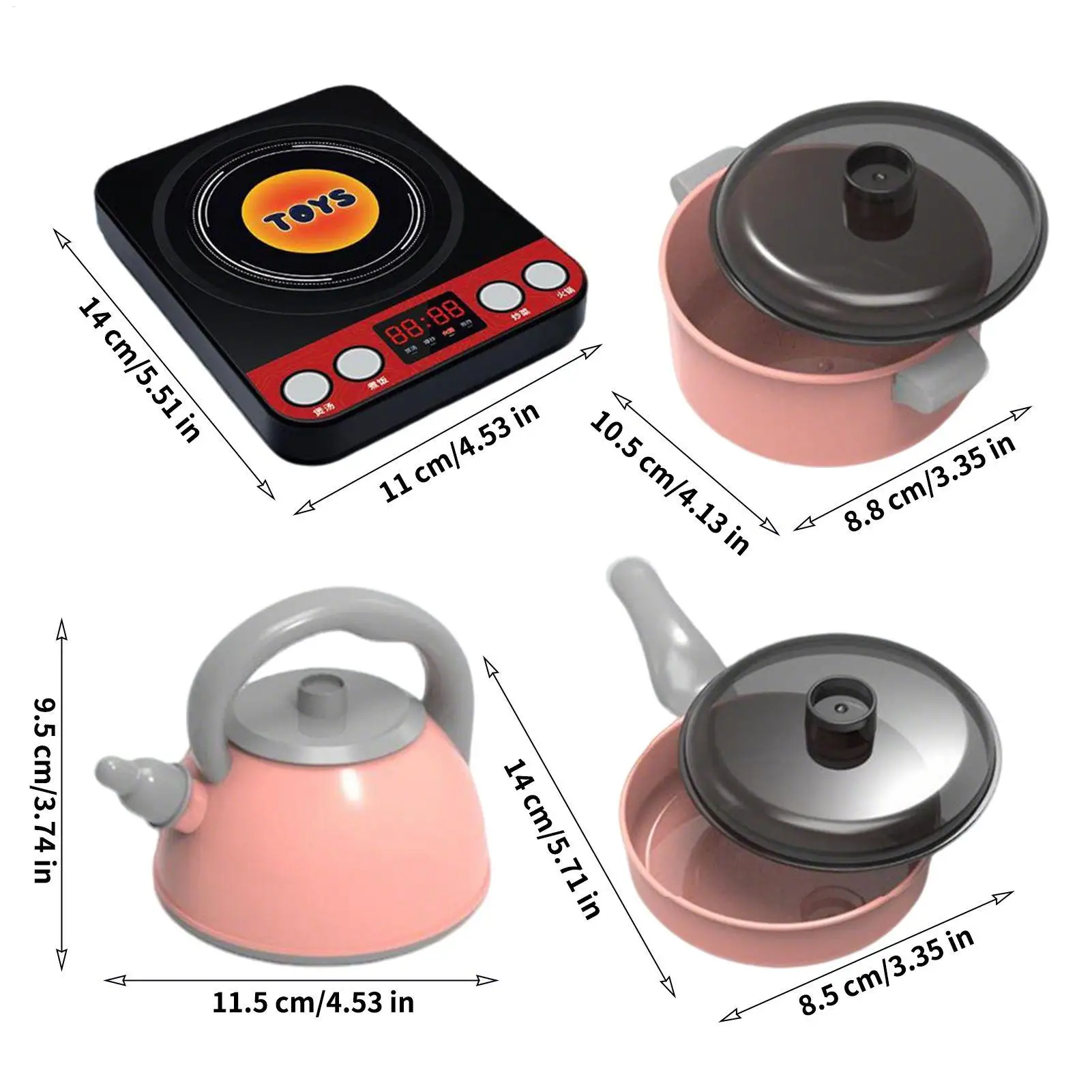 Speelgoedkeukenaccessoires 71-delig Doe alsof kookpotten Pannen met geluid Keukenaccessoires voor 3-8 jaar oude meisjes Jongens