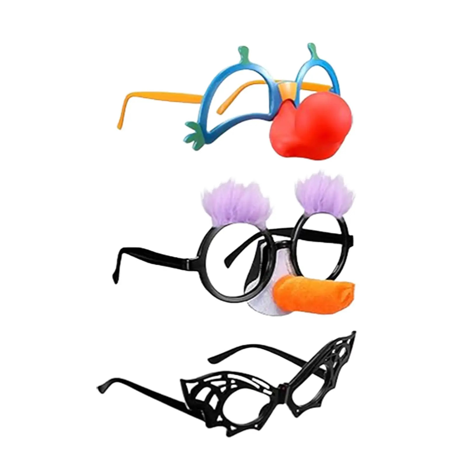 3 أزواج من نظارات الهالوين المضحكة للبالغين، نظارات زي فريدة من نوعها لحفلات الهالوين، دعائم صور للعطلات #2