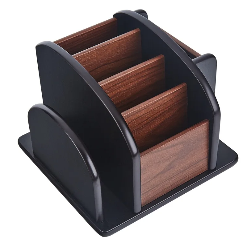 Multi-purpose Desktop Remote Control Storage Box Office Wooden Desktop Item Storage Pen Holder Stationery Holder