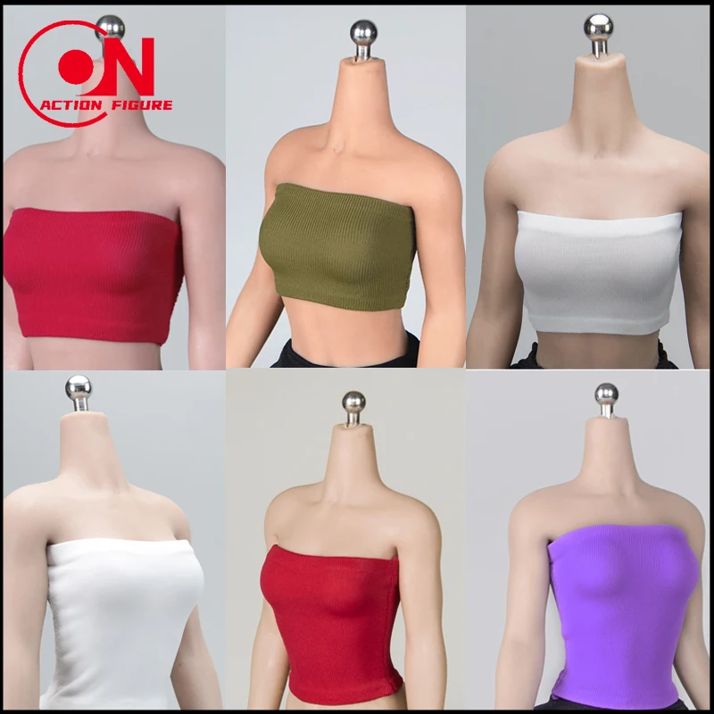 متوفر ألعاب الفلفل الحار 1/6 مقياس أنثى صديرية دائرية الثدي التفاف ملابس علوية تناسب 12 ''الجندي عمل الشكل دمى الجسم #1