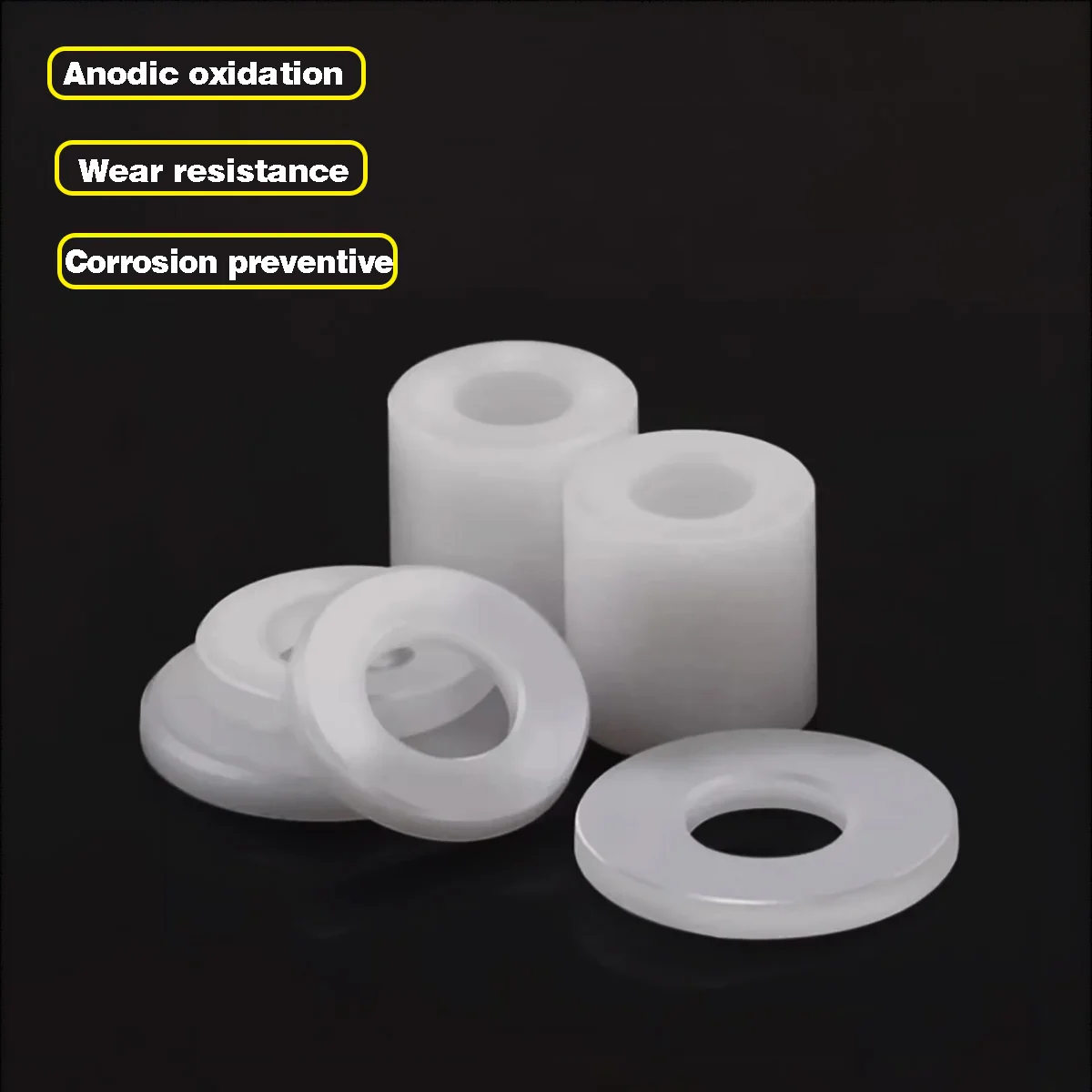 M3 M4 M5 M6 M8 M10  White POM Bushing Washer Round Hollow Unthread StandoffSpacer Sleeve Insulated Plastic Gasket