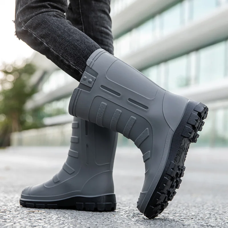 

Men's Rain Boots PVC Rubber Boots Waterproof Garden Fishing Outdoor Boots Durable Slip-on Mid-Calf Agriculture & Working