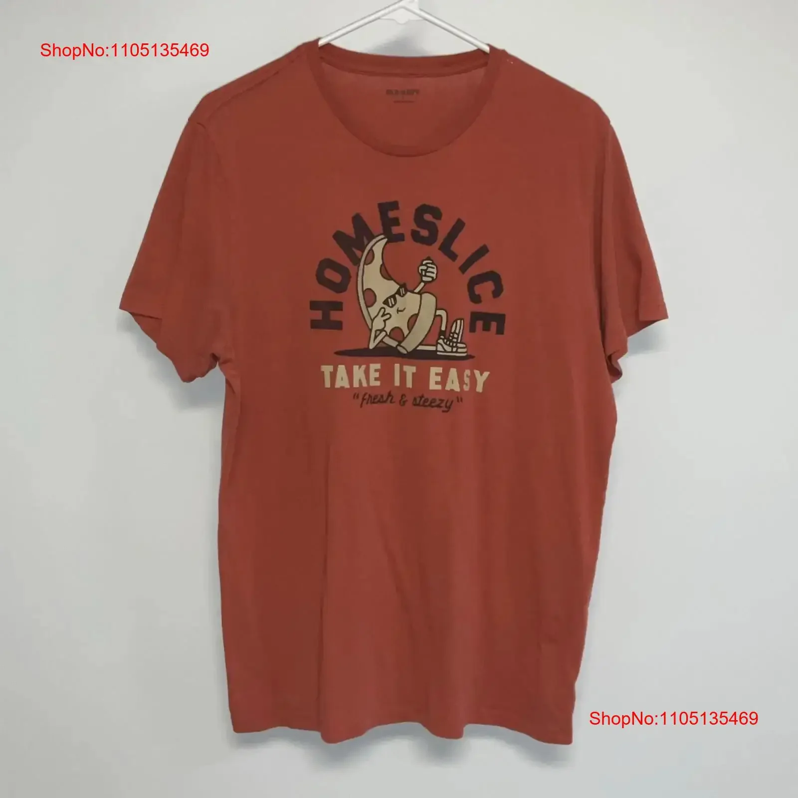 Home Slice  T Shirt Adult Large 13308 vintage Washed Breathable Stretched Stylish Comfortable graphic homme fashion Casual