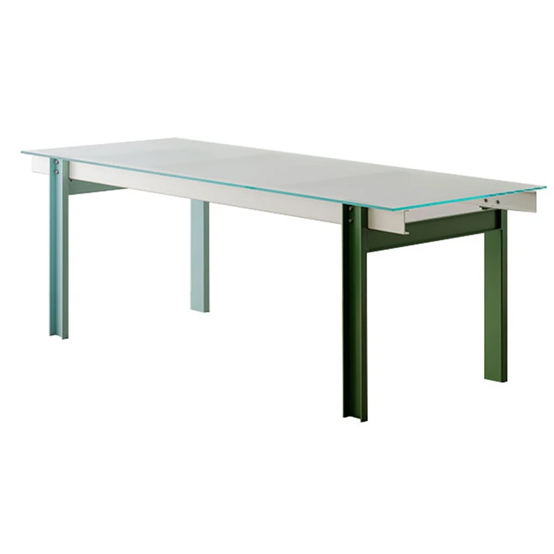 Dining table ultra-white glass desktop color desk light luxury conference table small apartment table