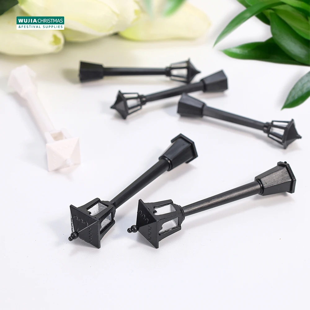 6/12pcs Miniature Street Lights Plastic Model Railway Train Lamp for Doll House Micro Landscape Diy Fairy Garden Christmas Decor