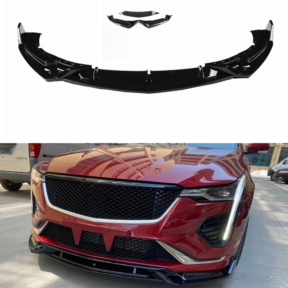 Car Front Spoiler Bumper Lip Lower Guard Splitter Board Trim For Cadillac CT4 2020-2021