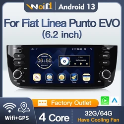 For Fiat Linea Punto evo 2012-2015 Android 13 Auto Radio Car Radio Multimedia Video Navigation GPS 6.2