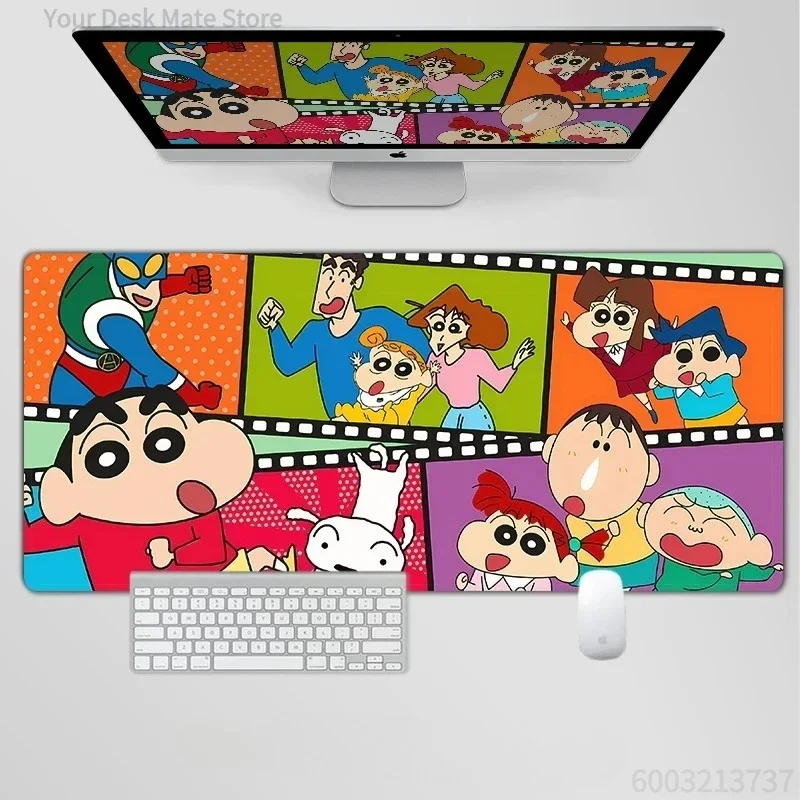 Anime Crayon Shin‑chan Large Mousepad, Rubber Non‑Slip Stitched Edges Desk Mat, Cute Cartoon Character Extended Keyboard Mouse P 6