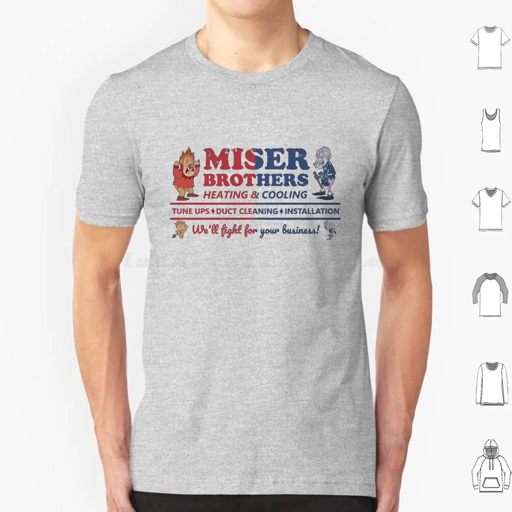 Miser Brothers Heating And Cooling T Shirt 6xl Cotton Cool Tee Miser Brothers Heat Miser Snow Miser Year Without A Santa Claus