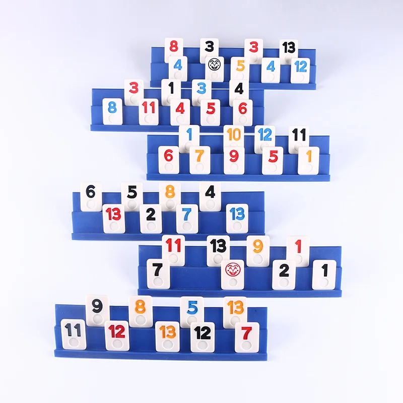 106Pcs Classic Wooden Rummikub Game Portable Case 106 Tiles Rummy Cube Travel Set Classic Board  Family Game