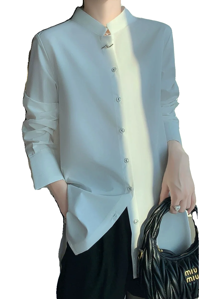 เสื้อคลุมคาร์ดิแกนผู้หญิงสีพื้น แขนยาว คอตั้ง สไตล์ลำลอง ผ้าคุณภาพสูง สำหรับฤดูใบไม้ร่วง ปี 2025