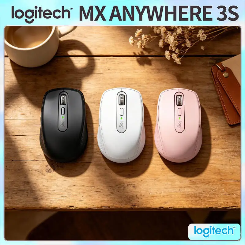 Wireless MX Anywhere 3S - Darkfield 8K DPI, 3-Device Sync, Silent Click, Great for Pet Shop Daily Task & Small Office