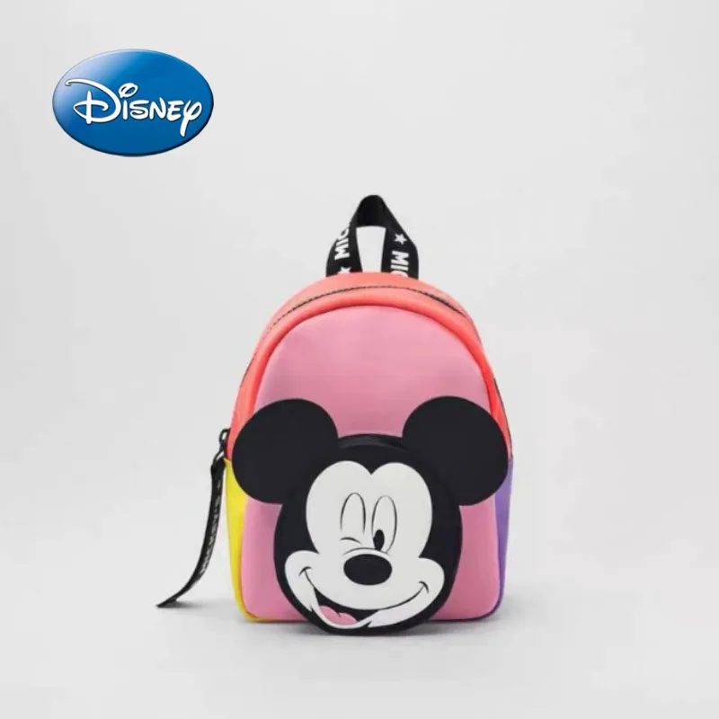 NewChildren\'s School BagDisney Donald Duck Mickey Mouse Cartoon PrintChildren\'s Backpack Nylon Leather Contrast Color School Bag