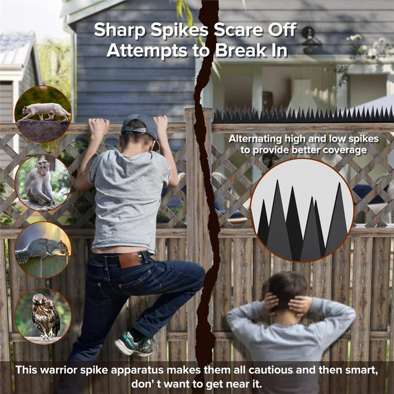 

ABKS-Anti Climb Fence Spikes Metal For Outdoor Walls Garden Fences, Intruder Deterrent Fence Wall Spikes For Thieves