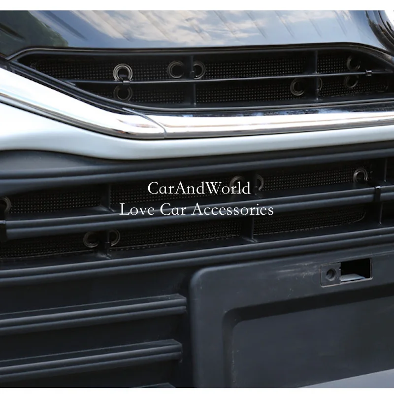 الفولاذ المقاوم للصدأ سيارة فحص الحشرات شبكة الجبهة مصبغة إدراج صافي غطاء الزخارف التصميم اكسسوارات لتويوتا هارير 2020-2025 #3