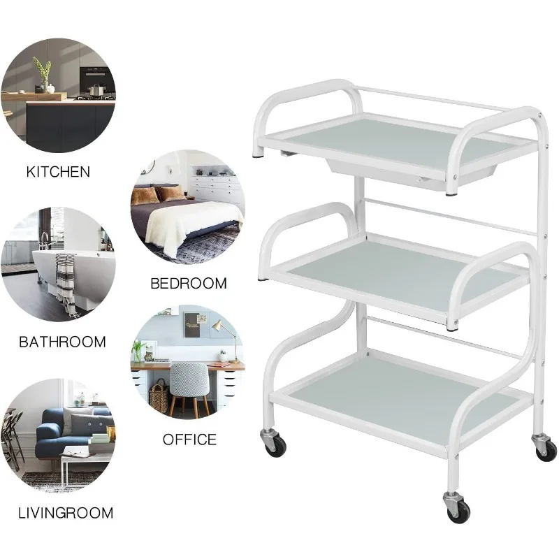New salon glass cart barber shop hair salon special removable multi-layer storage tool cart