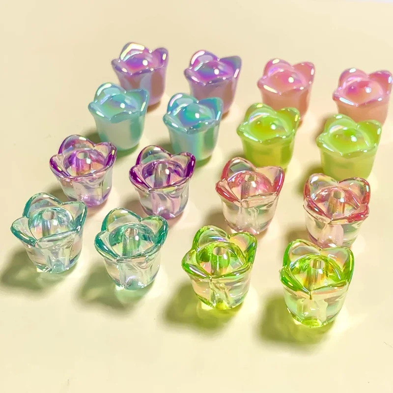 Colourful Flores Convallariae Acrylic Beads Earring Accessories Supplies for Jewelry Making Pendant Bracelet Diy Handmade 10pcs