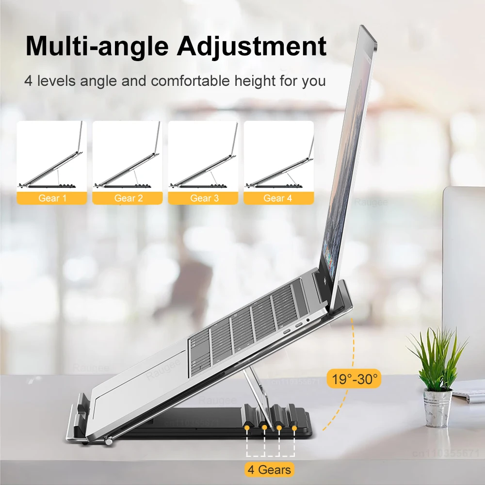 Aluminum Alloy Laptop Holder Stand Adjustable Foldable Portable for Notebook Computer Bracket Lifting Cooling Holder Non-slip