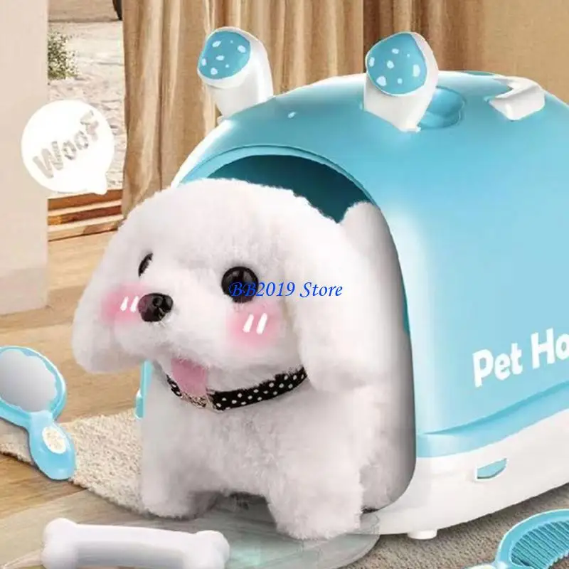 Q0KB Electric Plush Dog Robot Pet Toy Motorized Action Toddler Raise A Pet Toy Gift