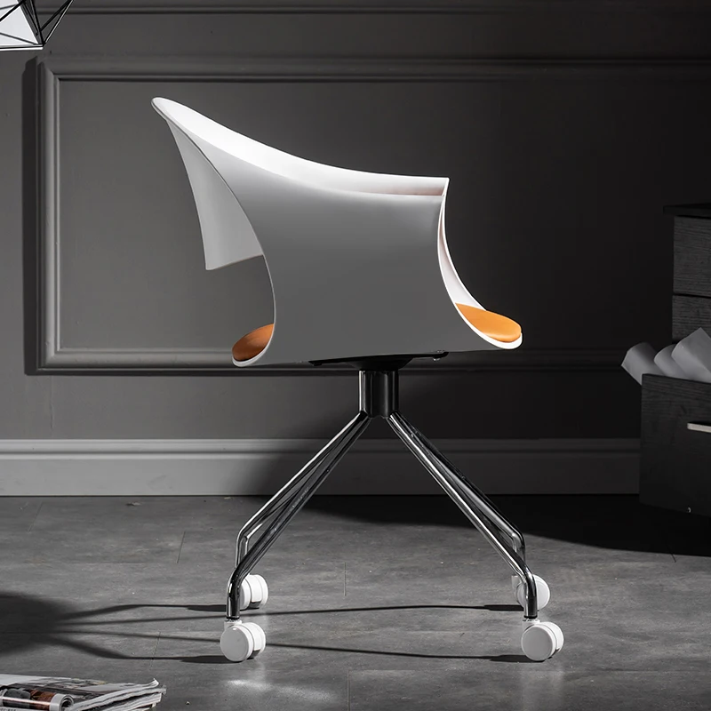 Ergonomic Office Chair Adjustable Height Computer Chair with Steel Legs Comfortable Plastic Chairs