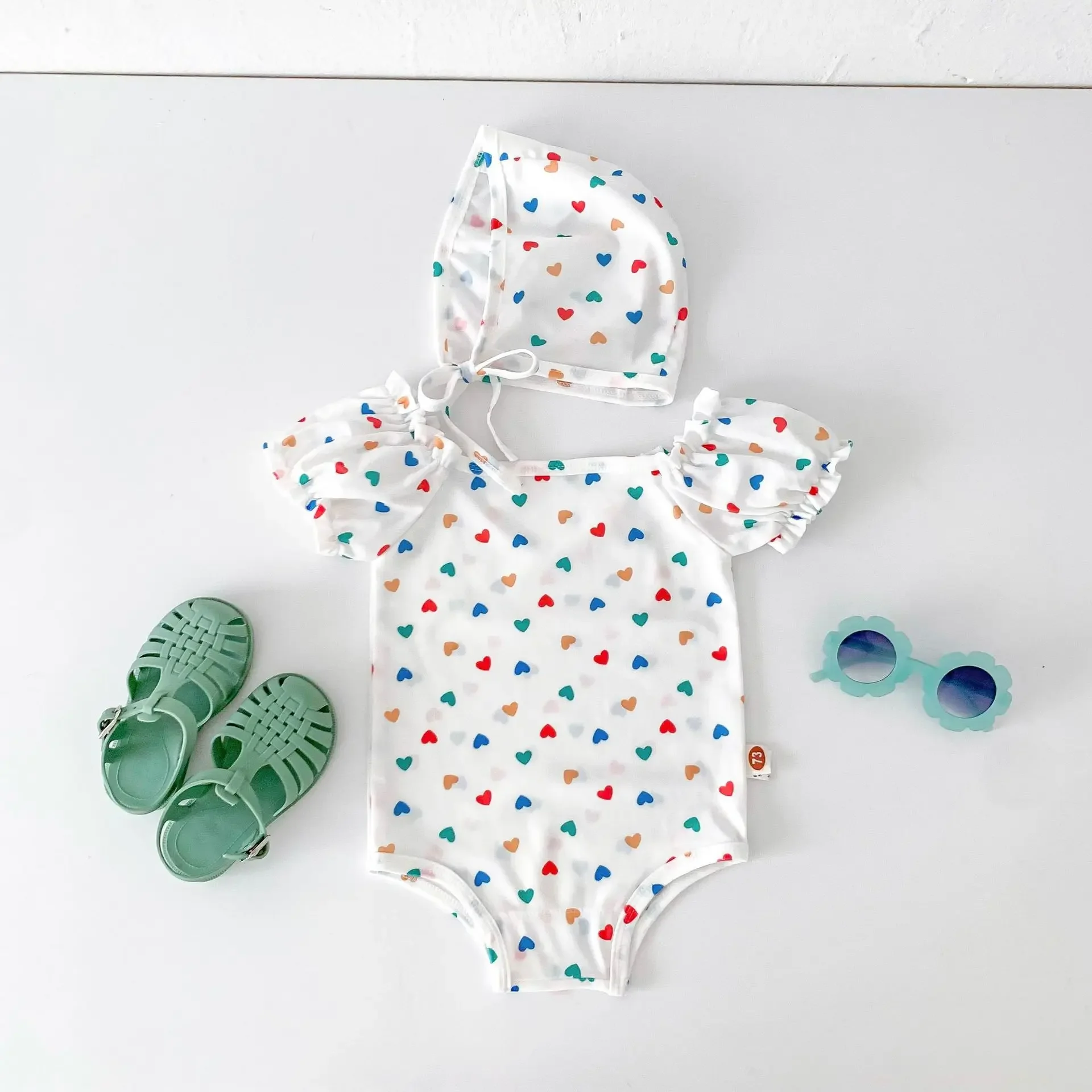 ZOETOPKID 2-teiliges Set Sommer-Baby-Badeanzug mit Schwimmkappe, Einteiliger Badeanzug für Mädchen, Schnelltrocknender Strand-Badeanzug für Draußen – Detail 16
