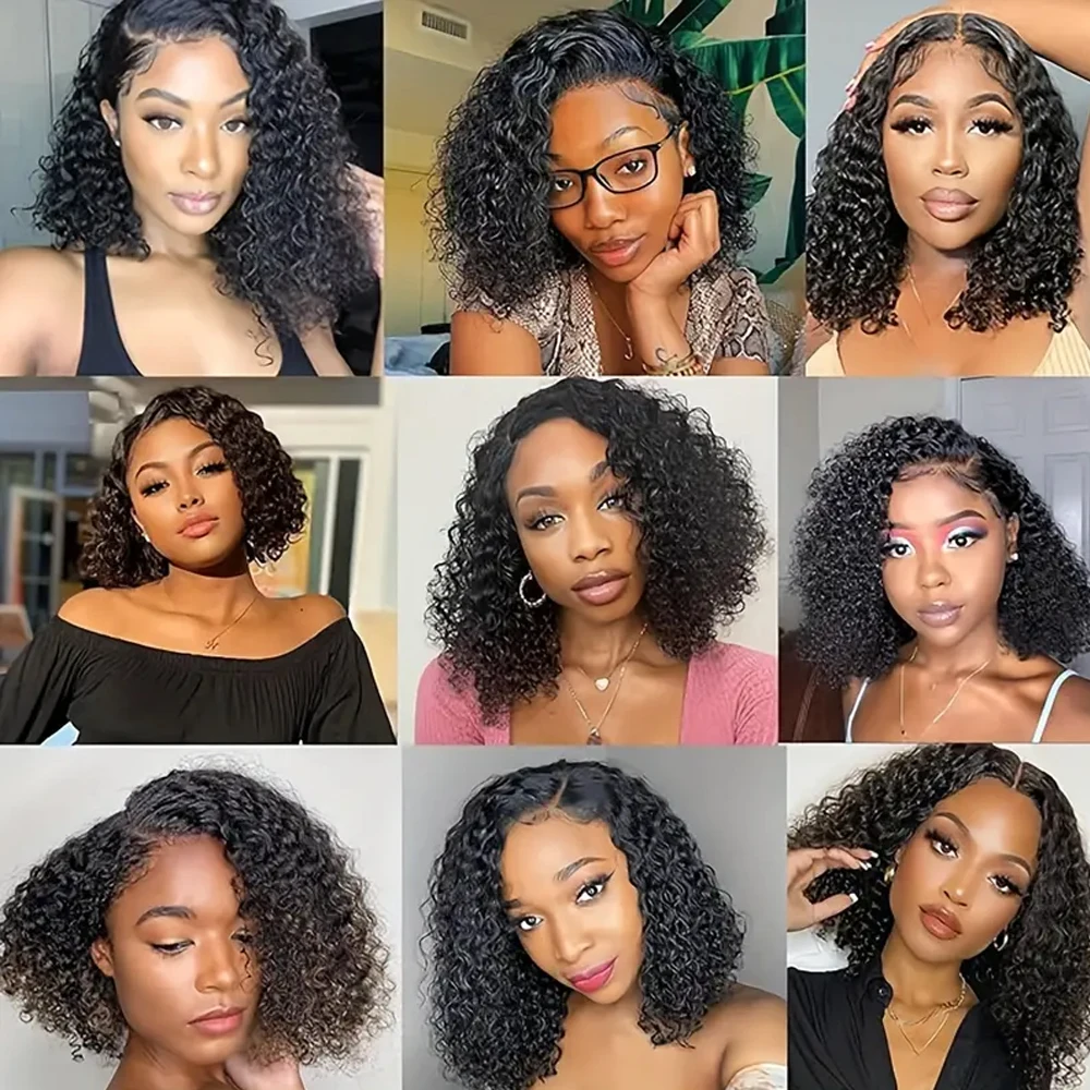 250 Density Short Bob Lace Frontal Wig Human Hair 13x6 Deep Wave Lace Front Wigs Short Bob Wig Human Hair Lace Frontal Wigs