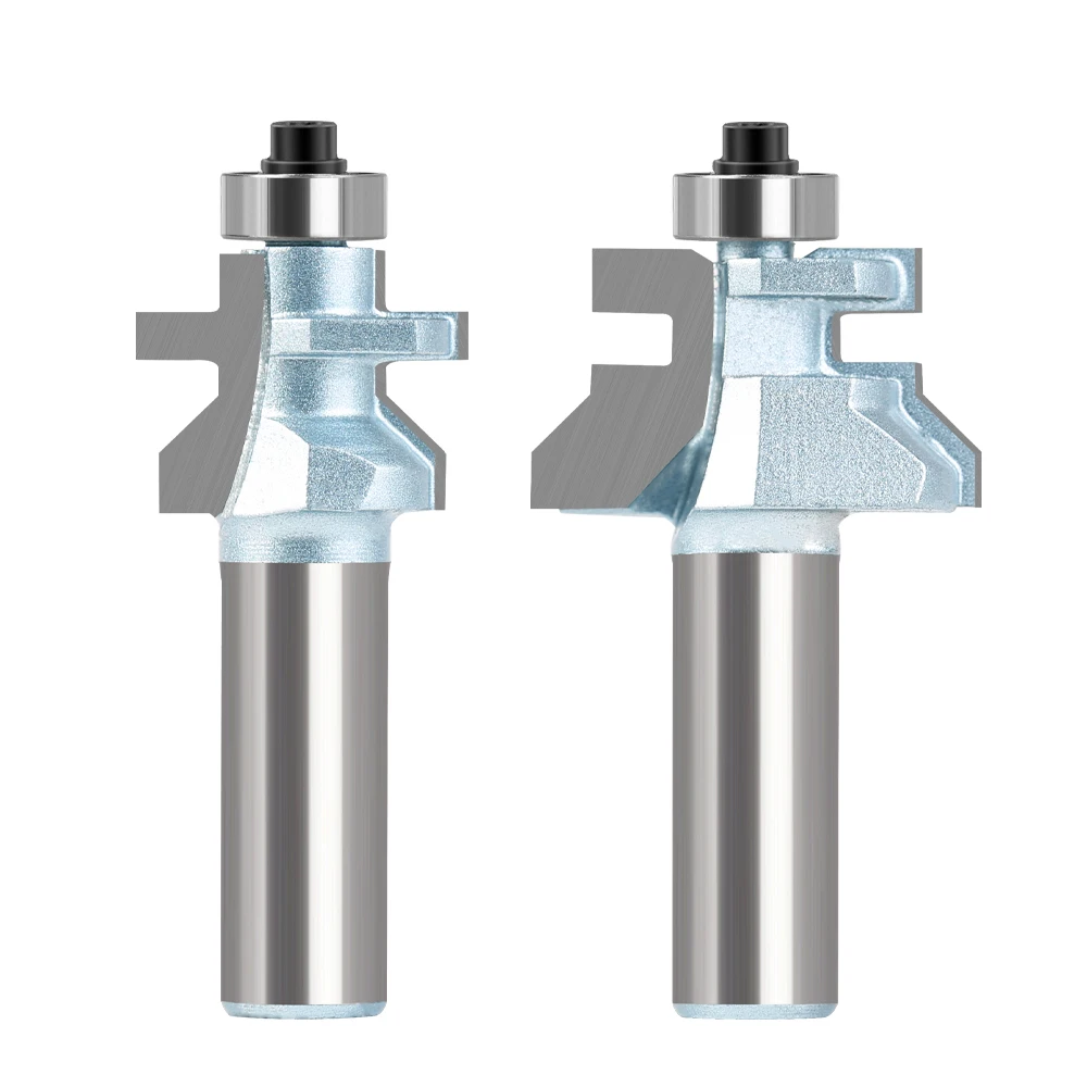 Imagem -06 - Router Bit Conjunto com Rolamentos de Esferas Premium Carpintaria Cutter v Groove Matched Tongue 12 mm Shank Pcs 2