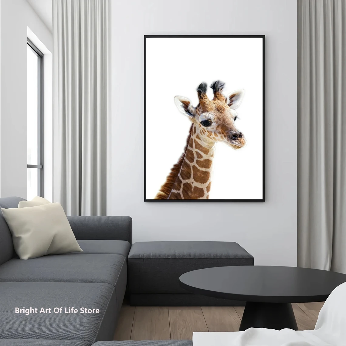 Baby Giraffe Poster Print Giraffe Cub safari Forest Jungle Animal Prints Nursery Animals Wall Art Woodland Kids Room Décor