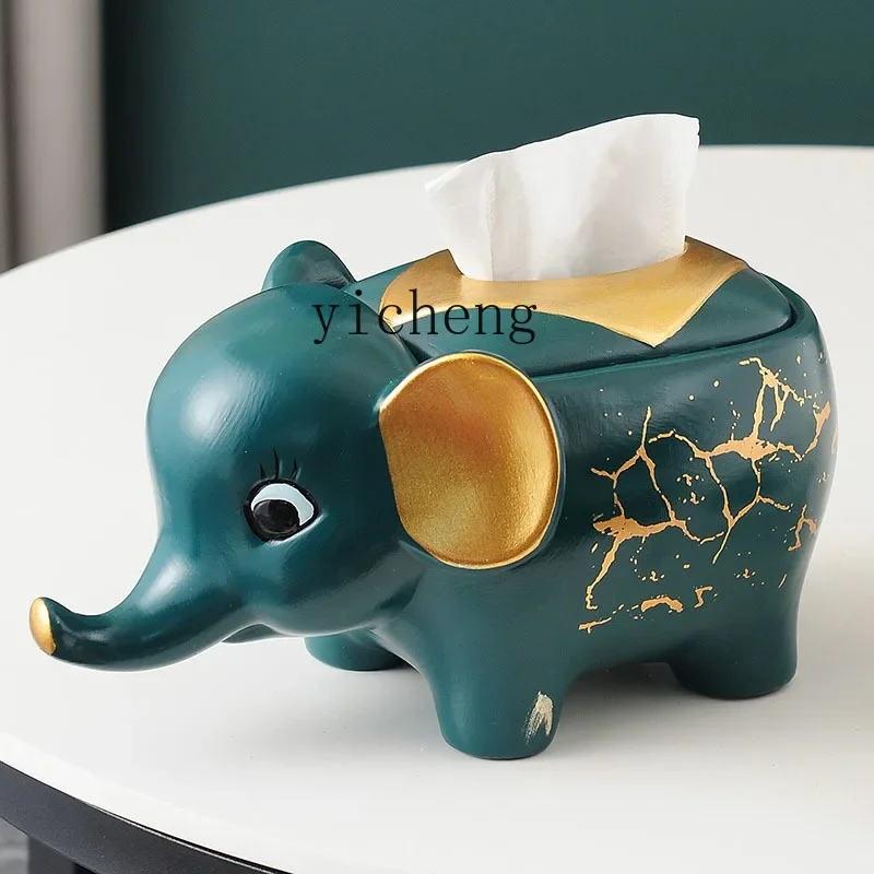 L7-14 Creative Elephant Tissue Box Living Room Home Coffee Table Carton Ornament