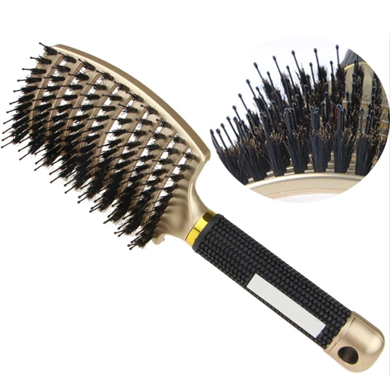 Hair Brush Scalp Massage Comb Hairbrush Bristle Nylon Women Wet Curly Detangle hair brush for Salon Hairdressing Styling Tools