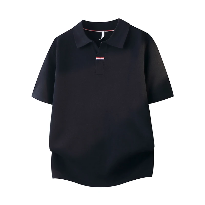 Summer New Light Luxury Men Simple T-Shirt Lapel Short-Sleeve Fashion Casual Knit Polo Shirt British Style Outdoor-Homewear Tops view 5