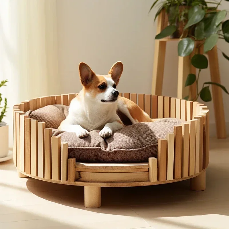 Customized furniture manufacturer, wooden dog house luxury pet wooden bed indoor wooden cat dog house