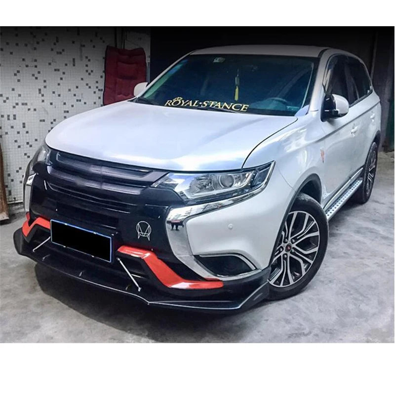 For 3PCS Mitsubishi Outlander CAR Front Bumper Lips Diffuser Anti-Collision Body Kit Accessories 2015-2018 Year