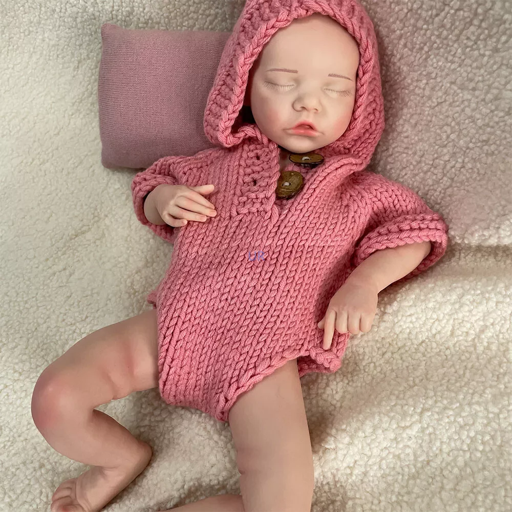 

Realistic 17" Reborn Baby Dolls Handmade Mini Silicone Baby Painted/Unpainted Newborn Girl Kits For Kids Age 3+ Christmas Gifts