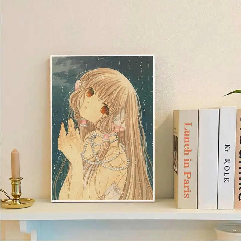 Póster de Anime clásico de Chobits, pegatina de papel Kraft Retro, decoración de pared DIY para habitación, Bar y cafetería