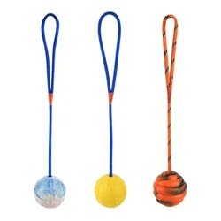 Pet Dogs Training Toy Natural Rubber Ball On Rope For Reward Fetch Play Interactive Funny Dog Toy Dog Training Supplies