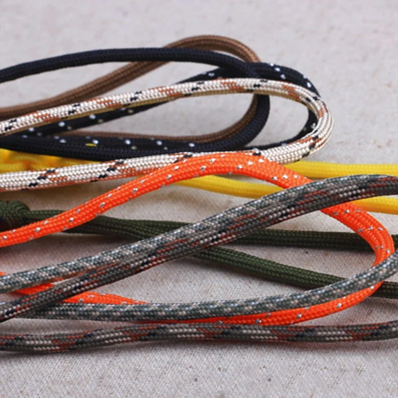 1Pcs 20cm 6 Styles Paracord Keychain Military Braided Nylon Lanyard Metal Triangle Buckle High Strength Parachute Cord Carabiner