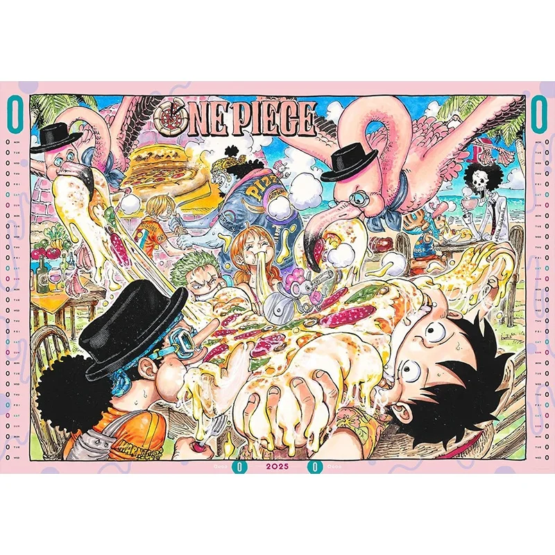 One Piece Calendar "One Piece" Comic Calendar "2025 Monthly Calendar With Illustrations By Eiichiro Oda, Imported From Japan, Ge