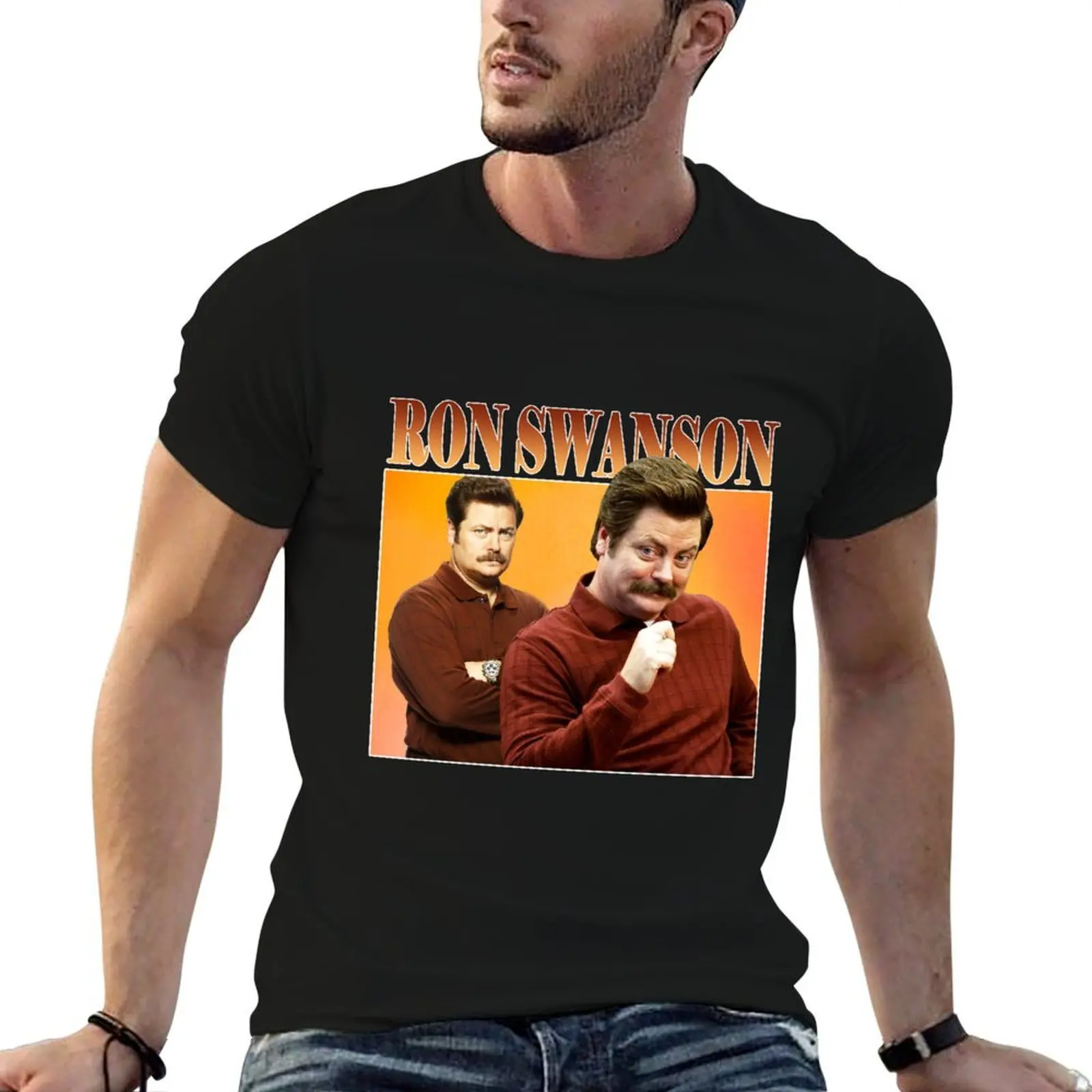 Ron Swanson T-Shirt printed t shirts for man man t shirts cotton anime tshirt T-shirt