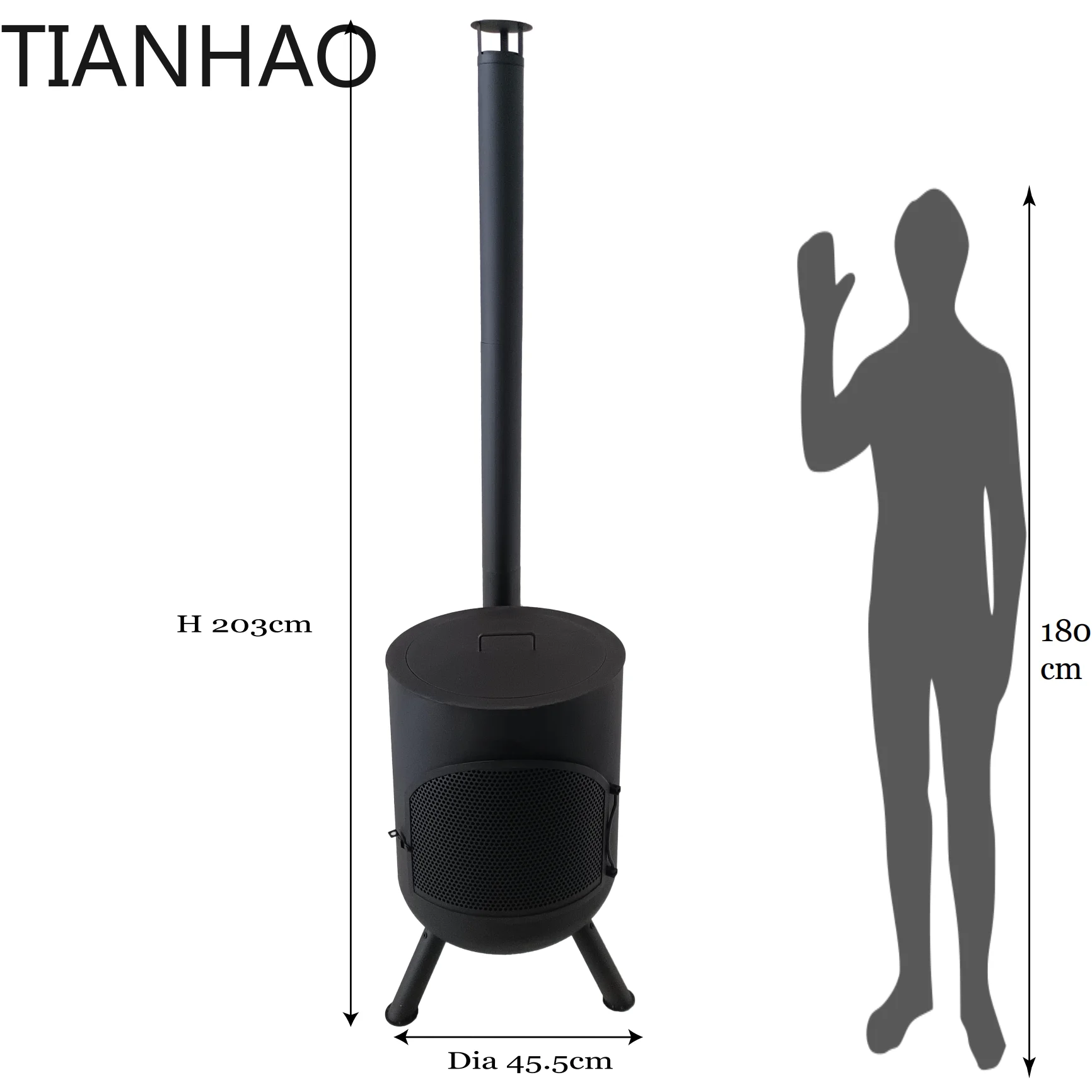 New Trend Adjustable Height Outdoorbbq Island Dry Firewood Long-Lasting Steelgarden Fireplace With Folding Legs