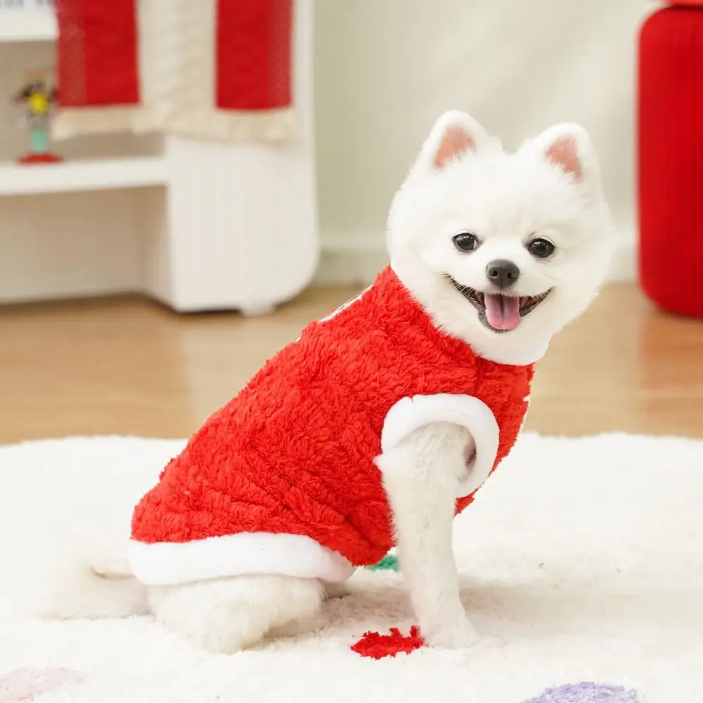 Cute Sleeveless Winter Dog Coat Pullable Soft Dog Sweater Vest Polyester Chinese Style Pet Dog Clothes Chihuahua