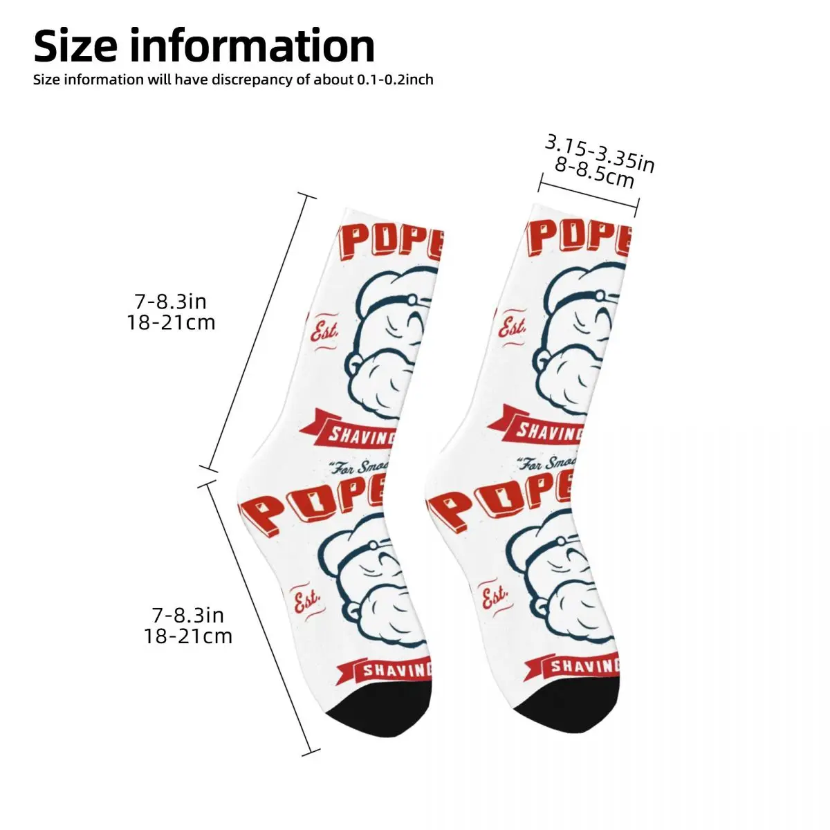 Funny Happy Funny Men\'s Socks Vintage Harajuku P-Popeye The Sailor Cartoon Hip Hop Novelty Seamless Crew Crazy Sock Gift Printed