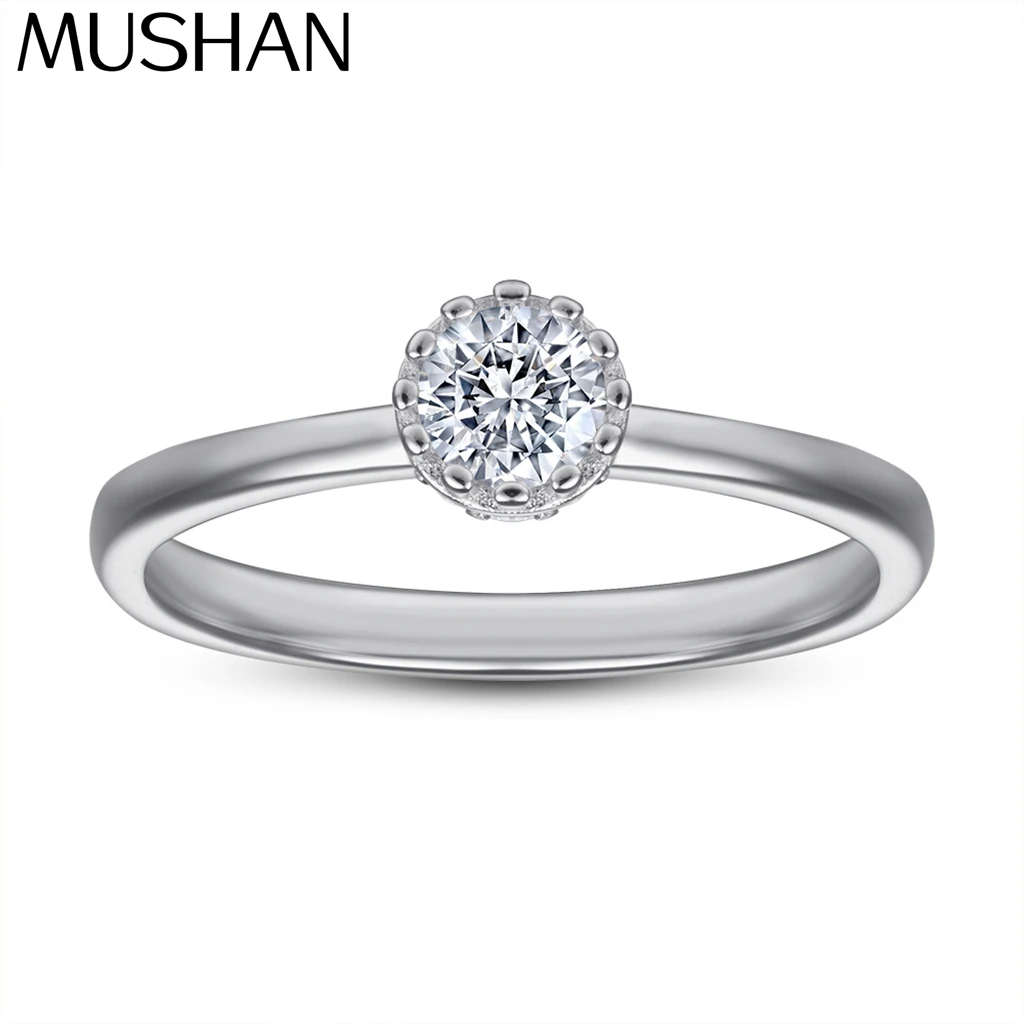 

MuShan Jewelry 925 Sterling Silver Rings Bands Wedding Ring 5A Cubic Zirconia Engagement Anniversary Rings Bands Women Gift