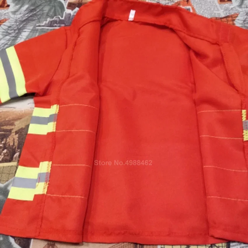 ใหม่สีแดง Fireman Sam นักผจญเพลิงคอสเพลย์เครื่องแต่งกายสําหรับชายหญิงฮาโลวีนวันเกิดคริสต์มาสของขวัญ Fire Dept ชุดเสื้อผ้า