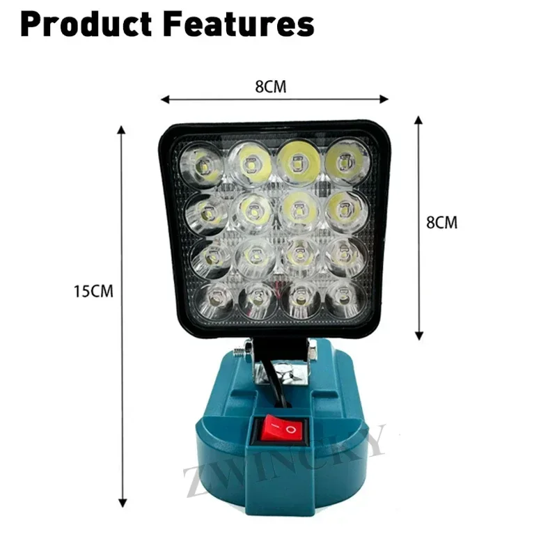 For Makita 14.4V 18V Li-ion Battery LED Work Light 3 Inch Flashlight Portable Emergency Flood Lamp Camping Lamp ﻿Handheld Mini