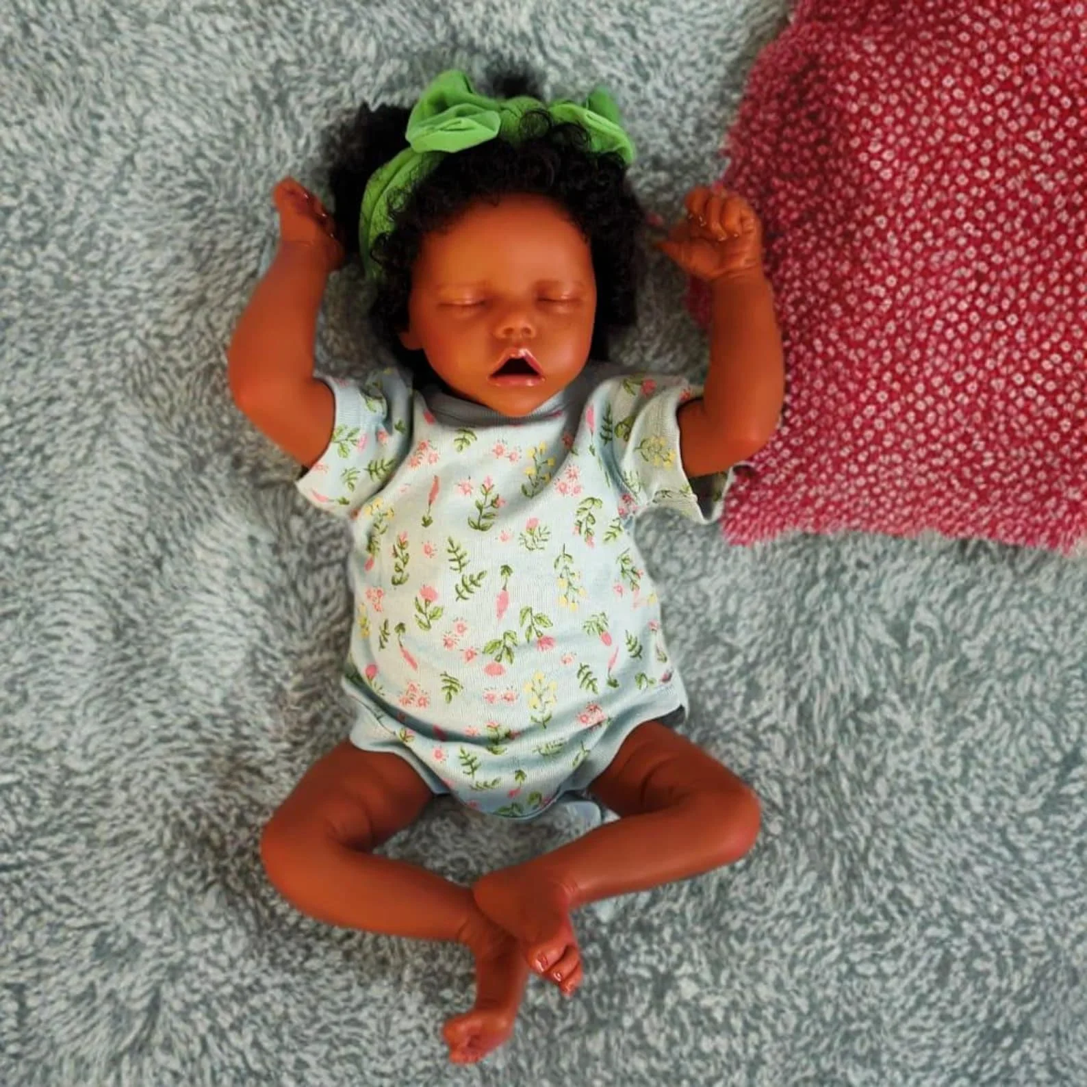 Risbecko 17 Inch Lifelike Black Reborn Baby Doll - African American Soft Cloth Body Doll - Birthday Gift/Christmas Gift