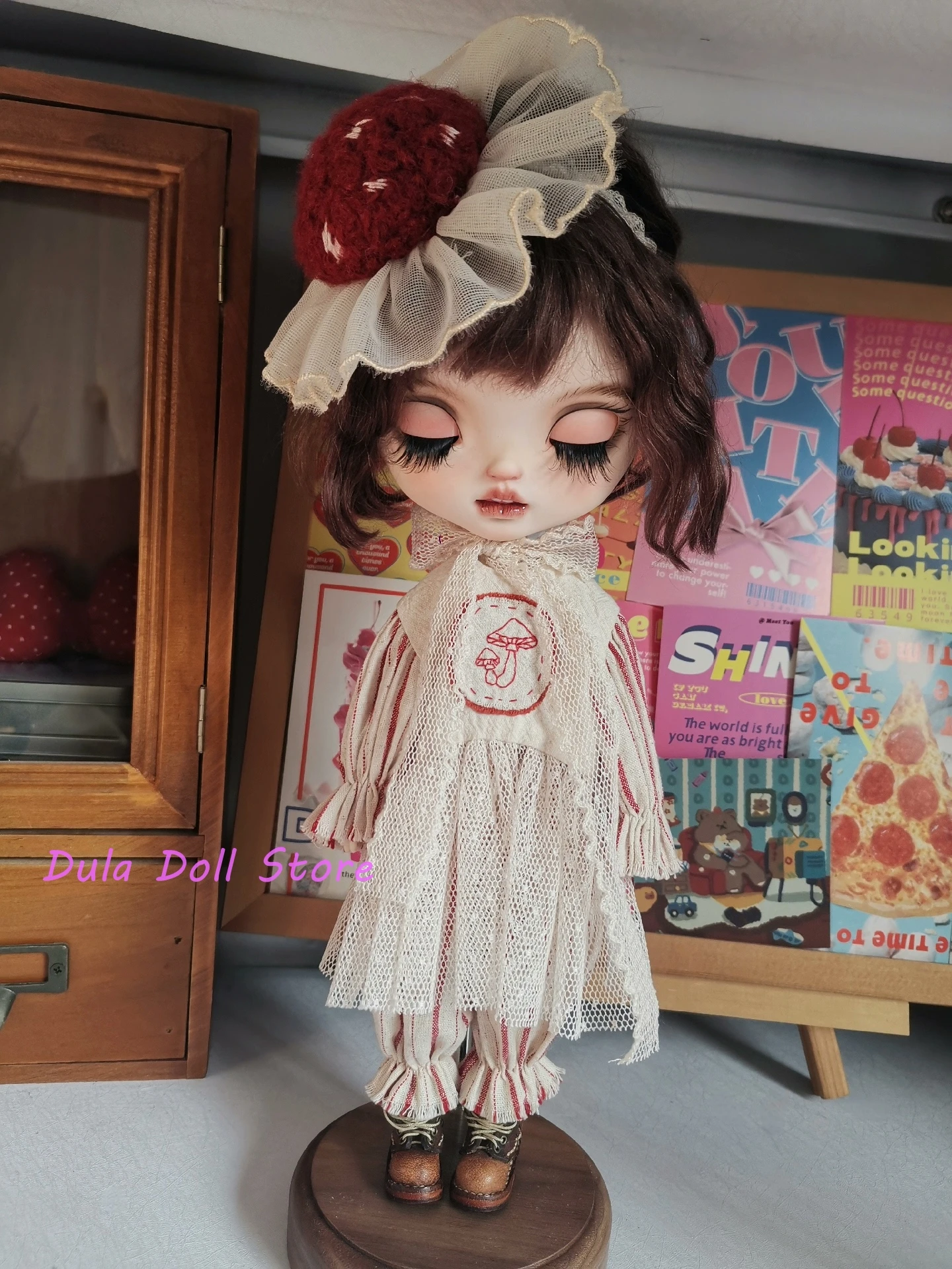 Dula Doll Clothes Dress Mushroom embroidery spliced mesh main skirt Blythe Qbaby ob24 ob22 Azone Licca ICY JerryB 1/6 Bjd Doll