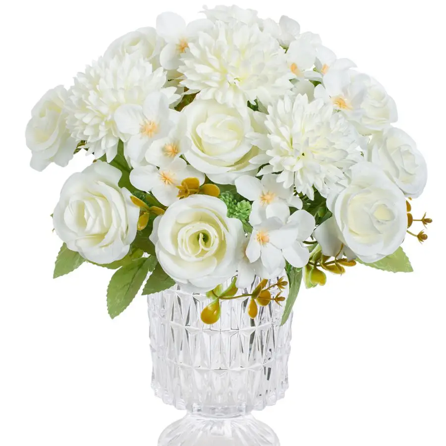 

Artificial Flower Silk Hydrangea Rose High Quality Holiday Wedding bridal Bouquet Home vase Table DIY Gift Clipping Decoration