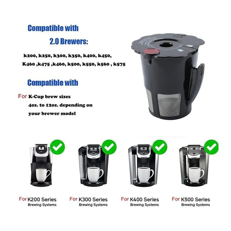 AF93-4PCS Coffee Filter For Keurig K-Cup 2.0 Series Model Accessories For Keurig K200 K300 K400 K500
